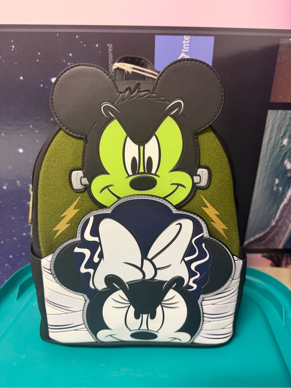 Disney Loungefly Frankenstein Mickey & Minnie Mini Backpack